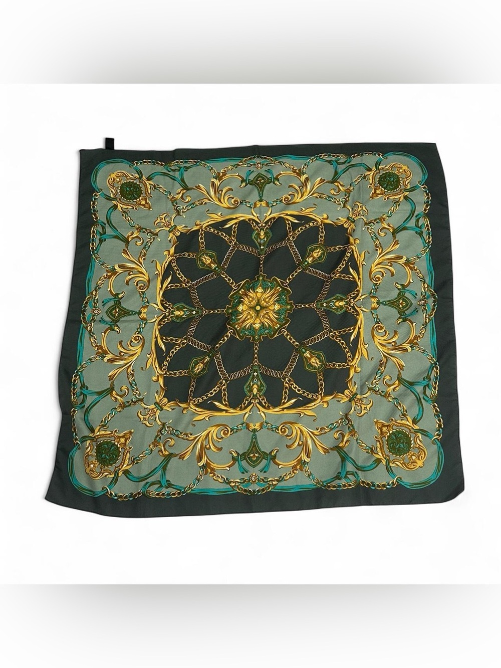 Elegant Green and Gold Women's Fashion Scarf